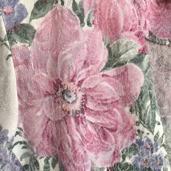 S.L. Fashions 70s Floral Blazer: Vintage Short Sleeve Jacket, Women's Size 16 - Picture 10 of 13